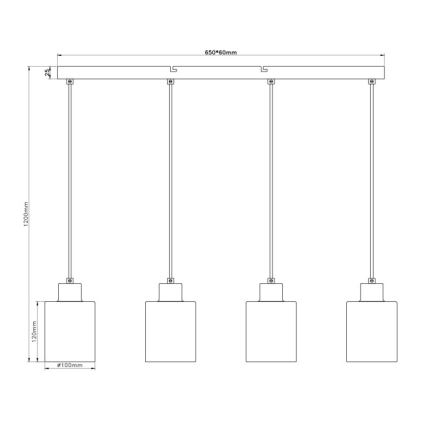Globo - Pendelleuchte mit Kabelaufhängung 4xE27/40W/230V