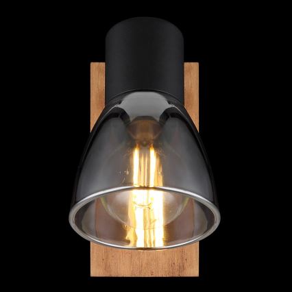 Globo - Wandleuchte Spot 1xE14/40W/230V Schwarz/Holz