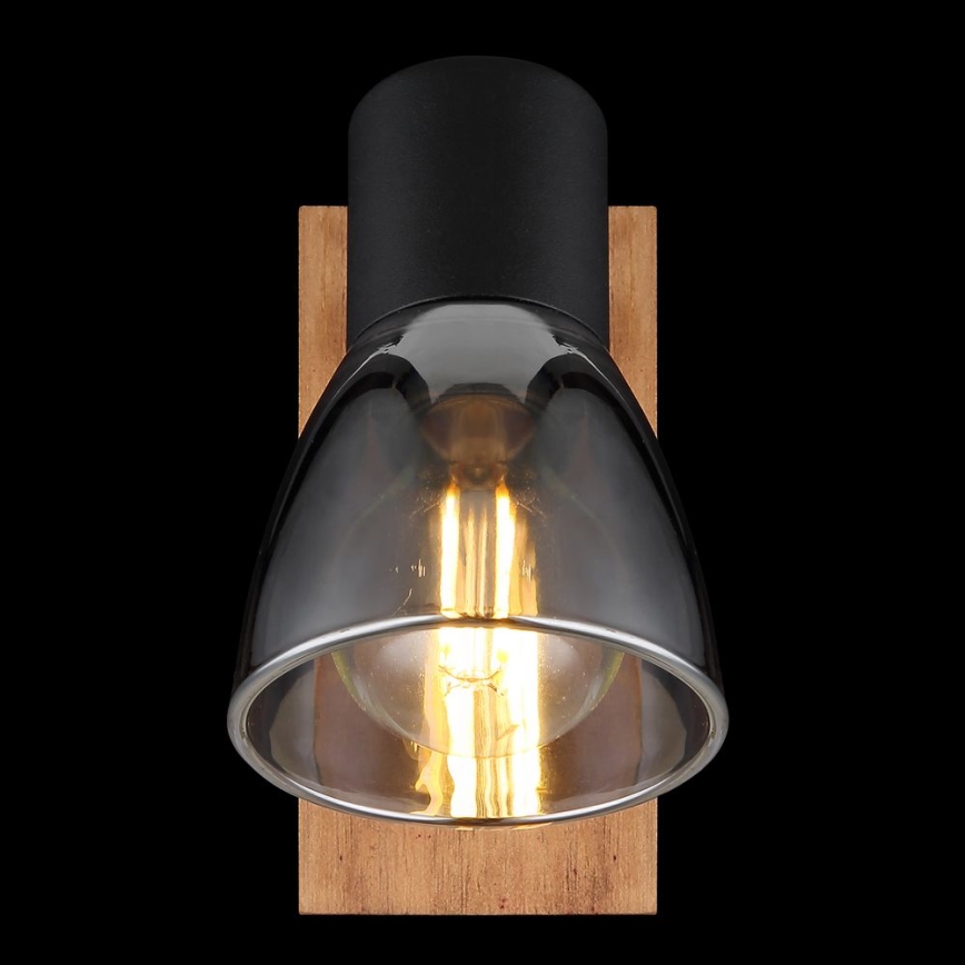 Globo - Wandleuchte Spot 1xE14/40W/230V Schwarz/Holz