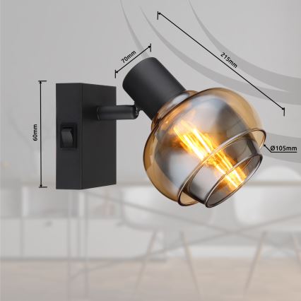 Globo - Wandspot 1xE14/40W/230V schwarz