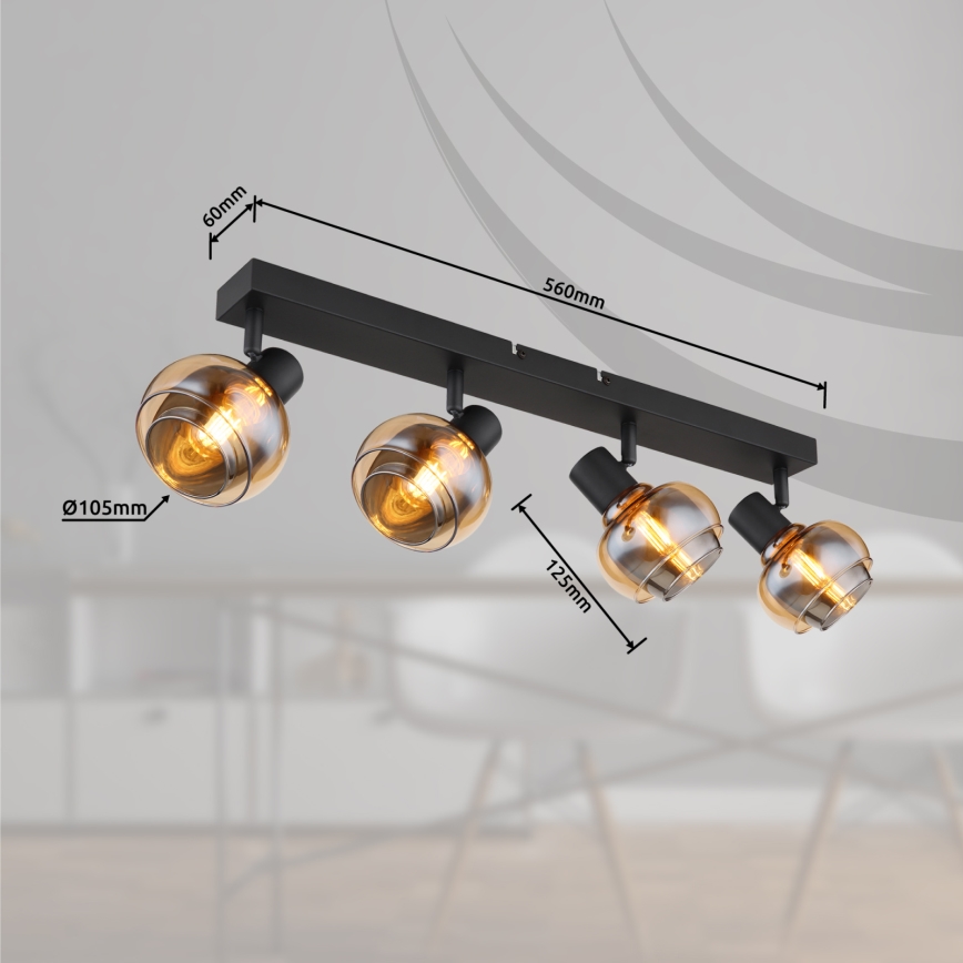 Globo - Deckenspot 4xE14/40W/230V schwarz