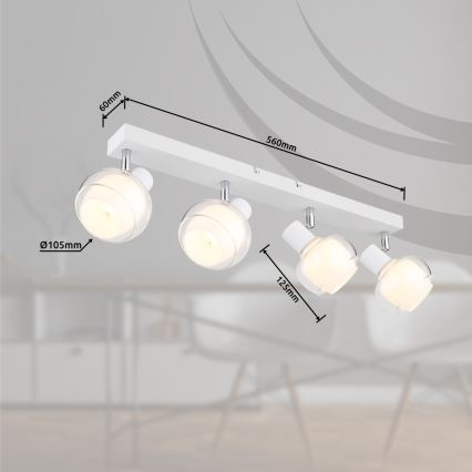Globo - Deckenstrahler 4xE14/40W/230V weiß