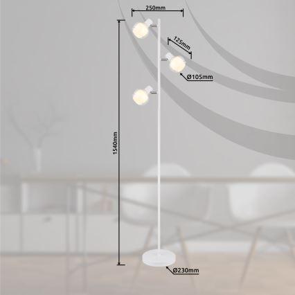 Globo - Stehleuchte 3x E14/40W/230V, weiß