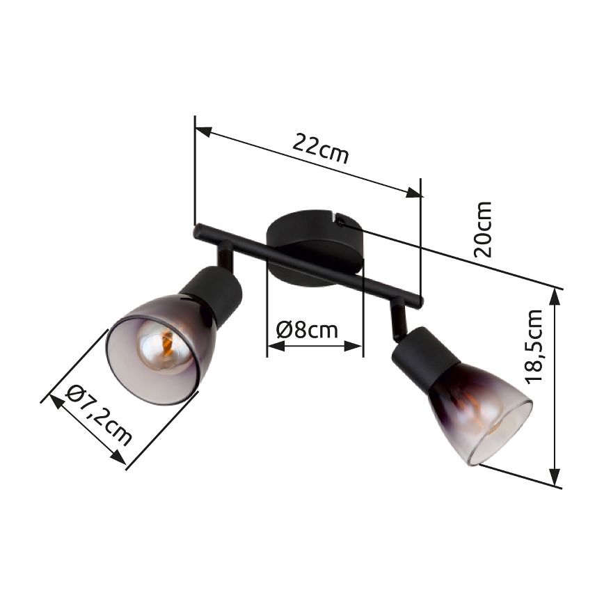 Globo - Strahler 2xE14/25W/230V schwarz