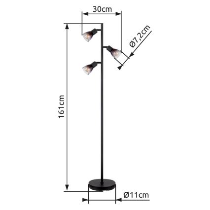 Globo - Stehleuchte 3xE14/25W/230V schwarz