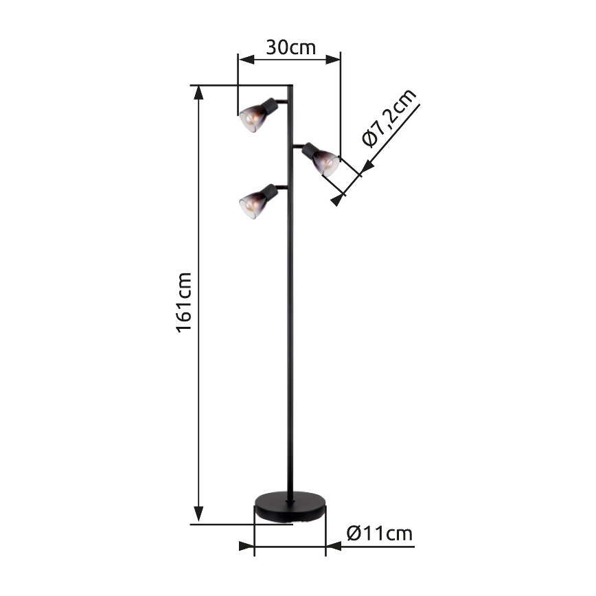 Globo - Stehleuchte 3xE14/25W/230V schwarz