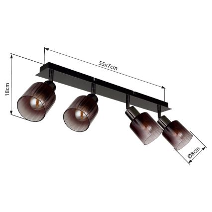 Globo - Strahler 4xE14/40W/230V schwarz