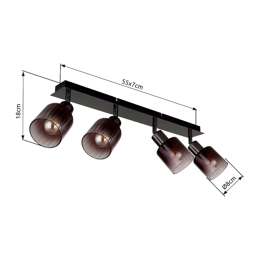Globo - Strahler 4xE14/40W/230V schwarz