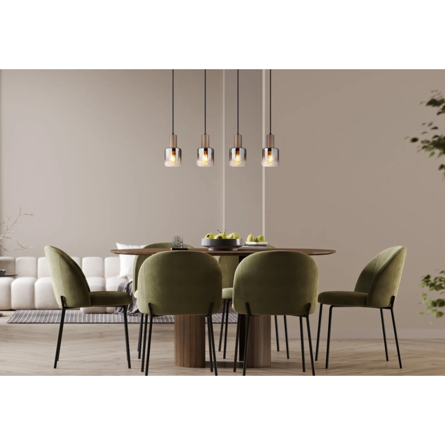 Globo - Pendelleuchte an Seil 4xE27/40W/230V