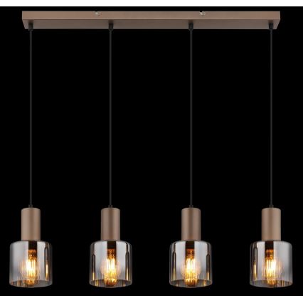 Globo - Pendelleuchte an Seil 4xE27/40W/230V