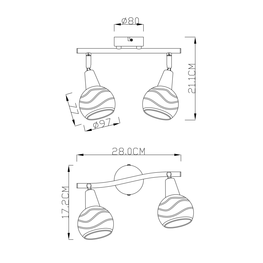 Globo - LED-Strahler 2xE14/4W/230V