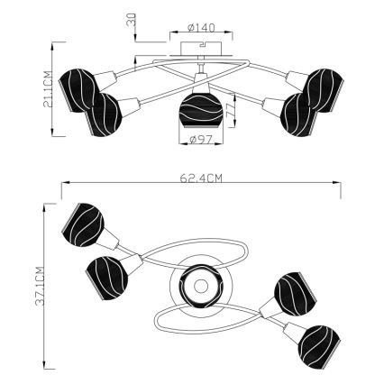 Globo - LED Deckenleuchte 5xE14/4W/230V