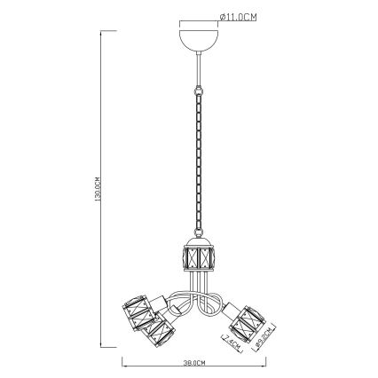 Globo - LED Ketten-Kronleuchter  3xE14/40W/230V + LED/5W