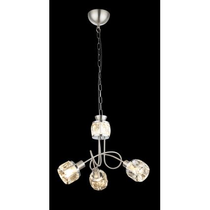 Globo - LED-Kronleuchter an Kette 3xE14/40W/230V + LED/5W