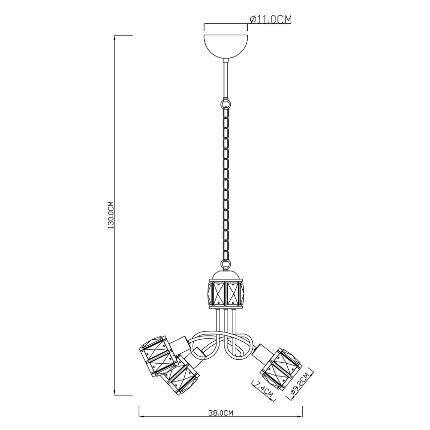 Globo - LED-Kronleuchter an Kette 3xE14/40W/230V + LED/5W