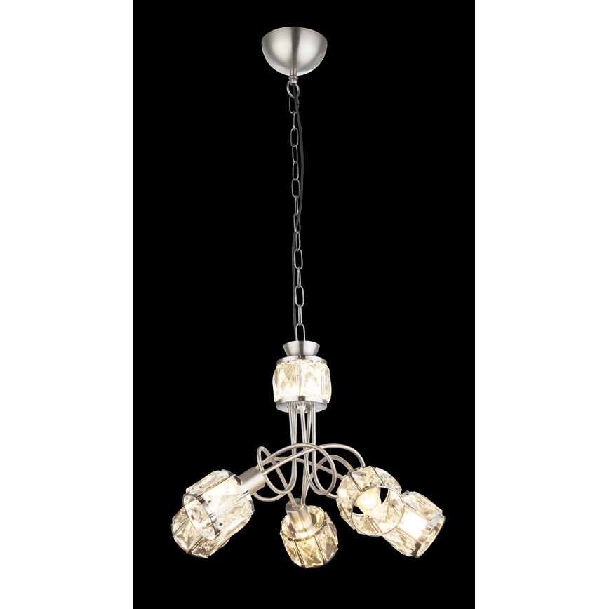 Globo - LED Ketten-Kronleuchter  5xE14/40W/230V + LED/5W