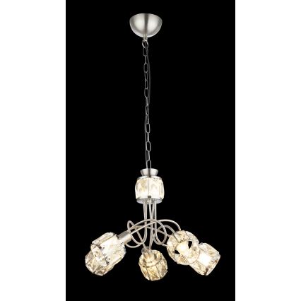 Globo - LED-Kronleuchter an Kette 5xE14/40W/230V + LED/5W