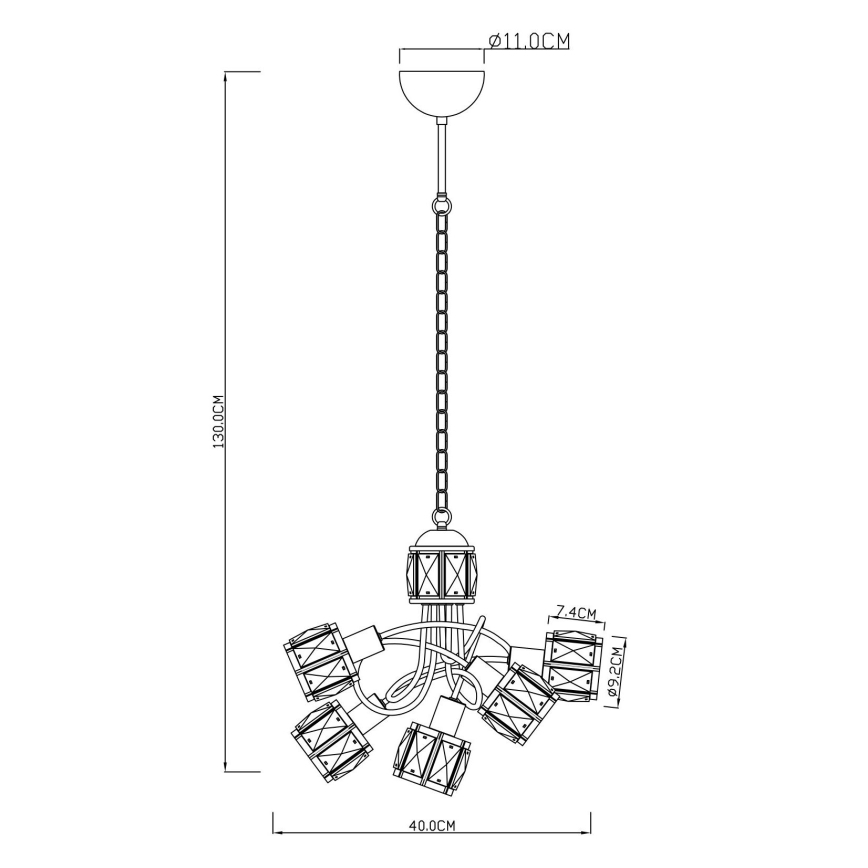 Globo - LED-Kronleuchter an Kette 5xE14/40W/230V + LED/5W