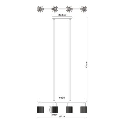 Globo - Pendelleuchte mit Kabelaufhängung 4xE14/25W/230V