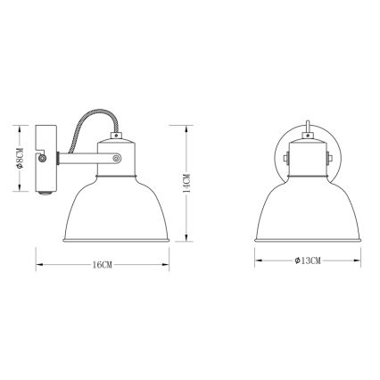 Globo 54655-1 - Wandscheinwerfer FILLO 1xE14/25W/230V