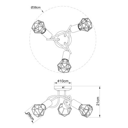 Globo - Kronleuchter 3xE14/40W/230V