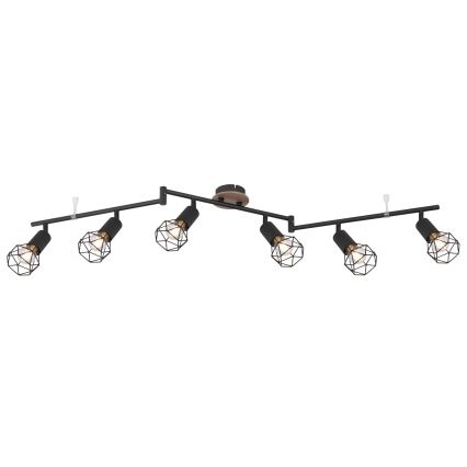 Globo - Deckenstrahler 6xE14/40W/230V schwarz/braun