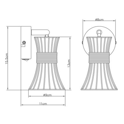 Globo 54814-1 - Wandscheinwerfer PURRA 1xE14/40W/230V