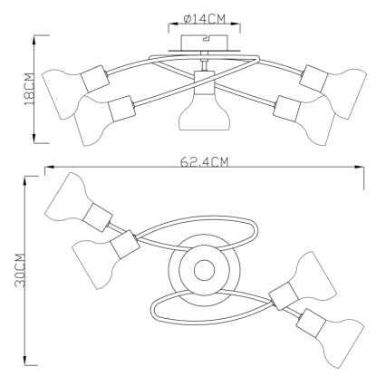 Globo - Kronleuchter 5xE14/40W/230V