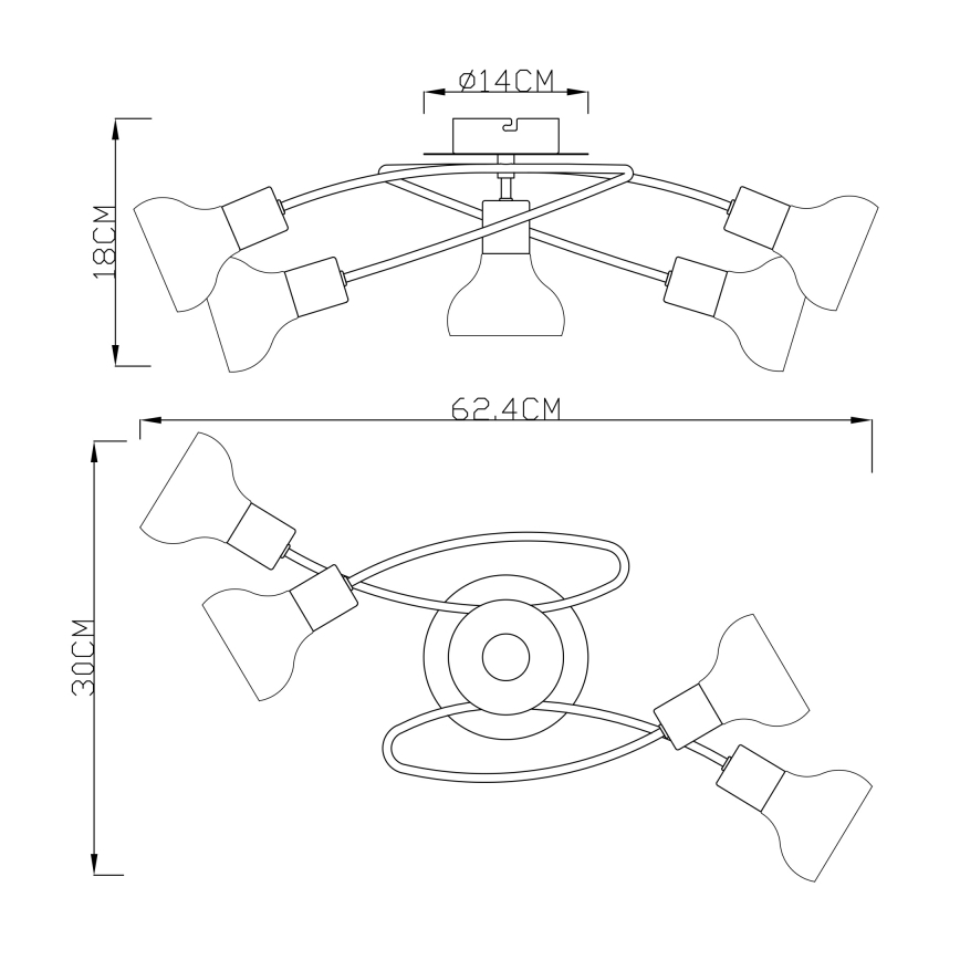 Globo - Kronleuchter 5xE14/40W/230V
