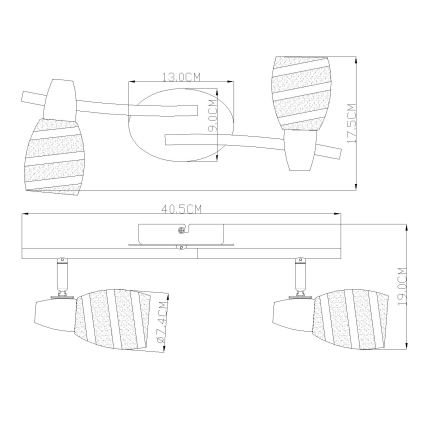 Globo - Spotlight 2xE14/40W/230V