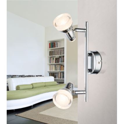 Globo - LED Einbauleuchte 2xLED/4W/230V glänzender Chrom