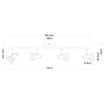 Globo - LED-Strahler 4xLED/4W/230V chrom glänzend