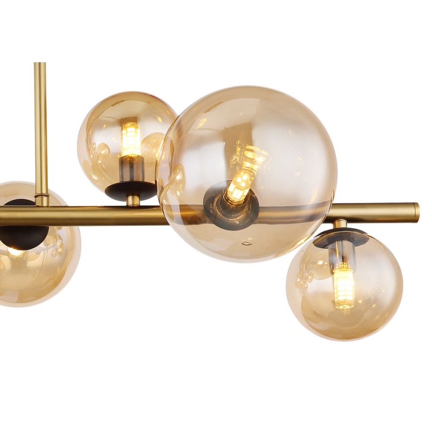 Globo - LED-Deckenleuchte an Stange 9xG9/3W/230V Messing