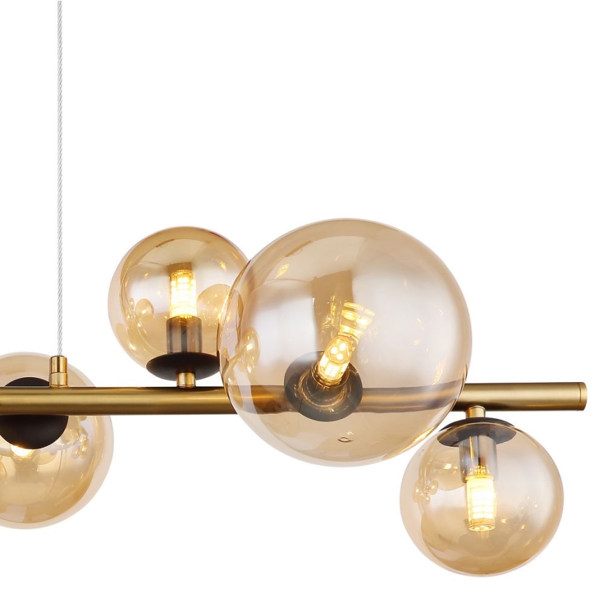 Globo - LED Hängeleuchte an Kabel 9xG9/3W/230V Messing