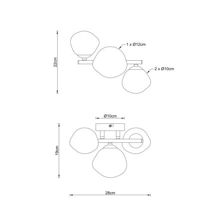 Globo - Deckenleuchte 3xG9/5W/230V 22x28 cm