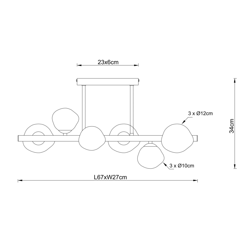 Globo - Deckenleuchte 6xG9/5W/230V 27x67 cm