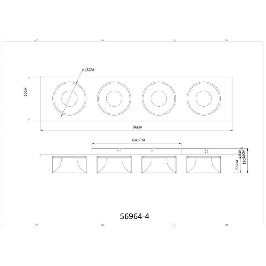Globo - LED Deckenleuchte LED/40W/230V 3000K 86x20 cm Messing