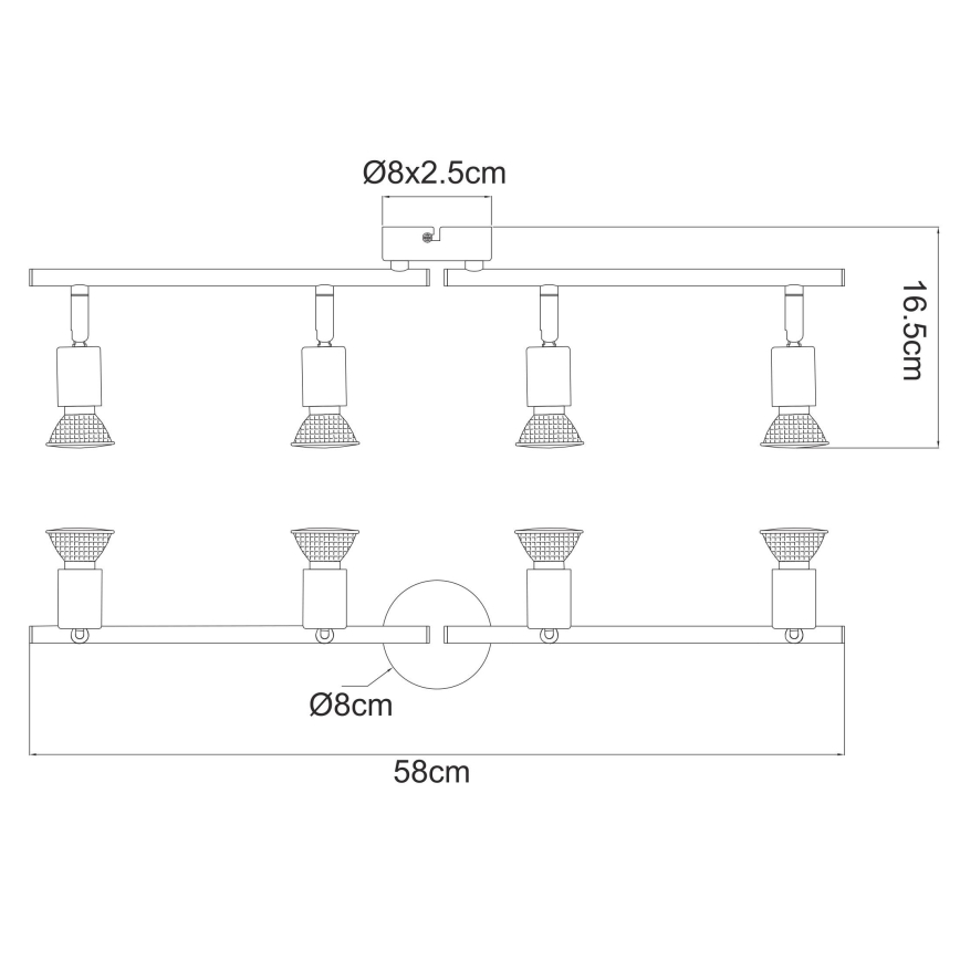 Globo - LED Spotlight 4xGU10/3W/230V
