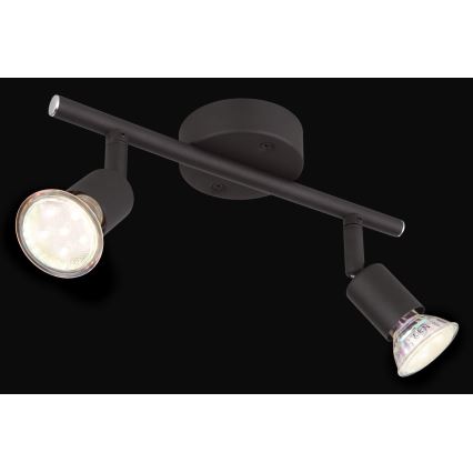 Globo - LED-Strahler 2xGU10/3W/230V schwarz