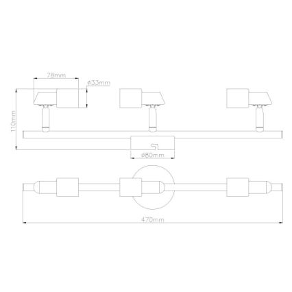 Globo - LED-Strahler 3xGU10/3W/230V
