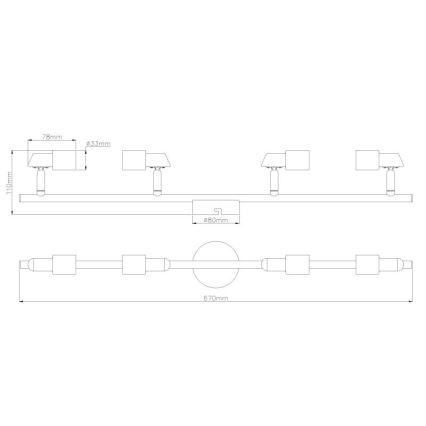 Globo - LED-Strahler 4xGU10/3W/230V