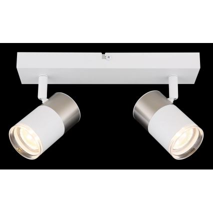Globo - Strahler 2xGU10/25W/230V weiß/matt Chrom