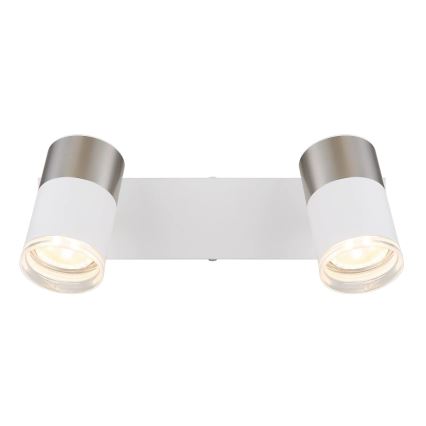 Globo - Strahler 2xGU10/25W/230V weiß/matt Chrom