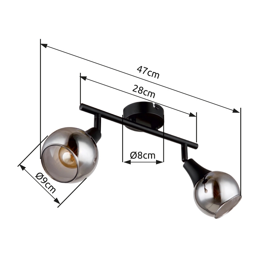 Globo - Strahler 2xE14/40W/230V schwarz