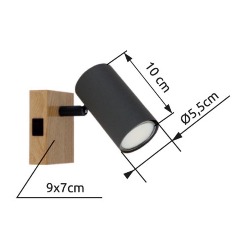 Globo - Wandstrahler 1xGU10/25W/230V grau/braun