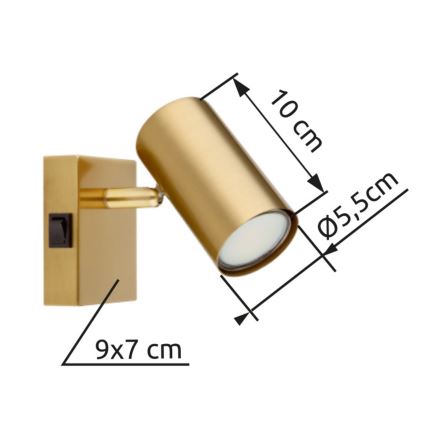 Globo - Wandstrahler 1xGU10/25W/230V grau/braun