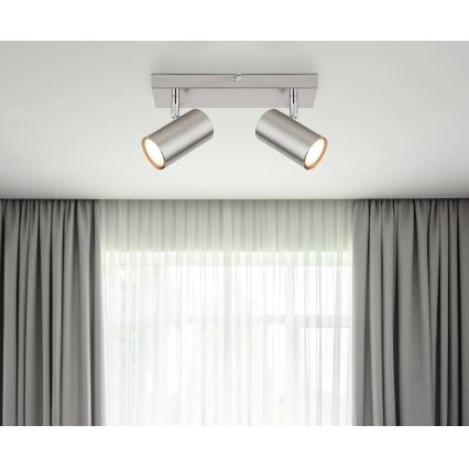 Globo - Strahler 2xGU10/25W/230V matt Chrom