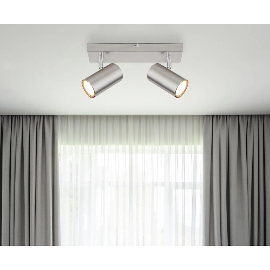 Globo - Strahler 2xGU10/25W/230V matt Chrom