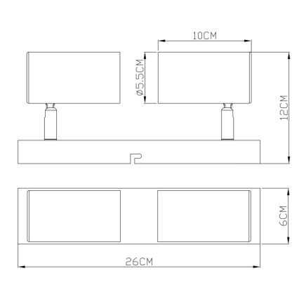 Globo - Einbauleuchte 2xGU10/35W/230V schwarz/ messing