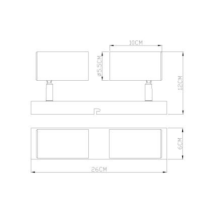 Globo - Strahler 2xGU10/25W/230V orange